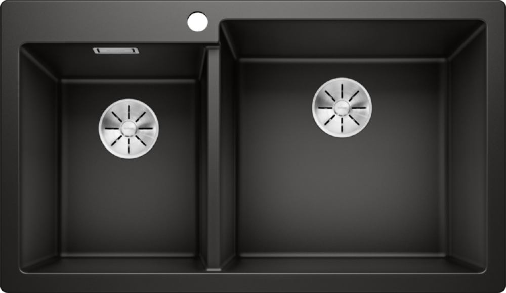 Chiuveta bucatarie Pleon 9 525958, Cuva Mare dreapta, silgranit Negru, 860 x 500 mm, Blanco